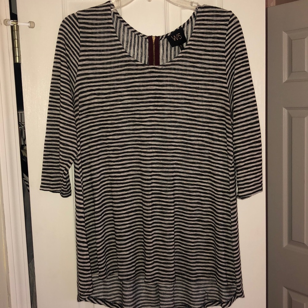 Striped High/Low Top